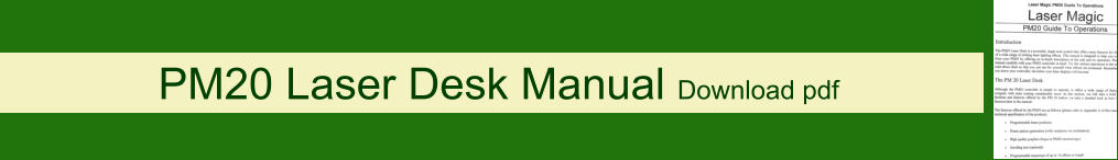 PM20 Laser Desk Manual Download pdf